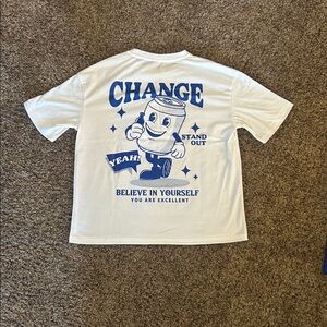 SHEIN White Teen Crew Neck Tee